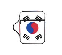 Flag Of Republic Of Korea Print Book Protector Holder Case, Study Bible Carrying Case With Multiple Internal Compartments