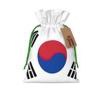 Flag of Republic of Korea print Christmas bag, drawstring sack - fit holiday present packaging for family and friends