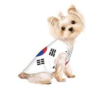 Flag of Republic of Korea Print Dog Shirt Summer Pet T-Shirts Stretchy Cats Dogs Tee Shirt Sleeveless Tank Top Dog Vest