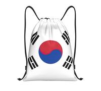 Flag Of Republic Of Korea Print Drawstring Backpack Sport Sack Unisex Waterproof String Backpack For Yoga Storage Outdoor 36X42Cm