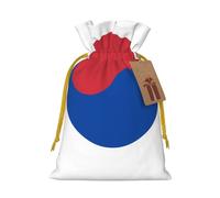 Flag of Republic of Korea Print Drawstring Favor Bags, S Holiday Pouches, Treat Sacks, Christmas Treat Bags