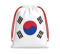 Flag of Republic of Korea Print Drawstring Gift Bag Christmas wrap Pouche | Reusable Christmas Party Wrapping Pouches For Party Favors,Thanksgiving Carnival Festival New Year Party Gift Wrap Bags