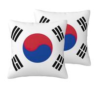Flag Of Republic Of Korea Print Imitation Linen Pillowcase-2 Sets, Decorative Throw Pillow Covers For Living Room Bed Sofa
