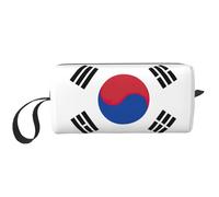 Flag of Republic of Korea print Travel Toiletry Pouch, Pencil Bag Canvas Makeup Bags, Multi-Purpose Cosmetic Bags with Zipper, White, One Size