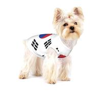 Flag of Republic of Korea print Tshirts for Small Dogs Dog's Fashion Shirt Breathable Sleeveless Shirts for Small Dogs