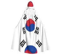 Flag Of Republic Of Korea Printing Adult Halloween Large Hooded Cloak 57.8 Inches Length, Suitable For Masquerade Costumes, Comic Con
