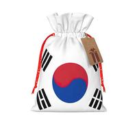 Flag Of Republic Of Korea Printing Christmas Drawstring Gift Bags For Xmas Birthday Wedding Party Present Sacks