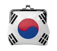Flag Of Republic Of Korea Printing Small Travel Kit Wallet, Compact Pouch For Camping Adventures And Fishing Trips, Black, One Size, Art Deco