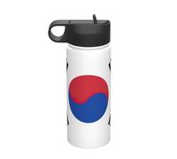 Flag of Republic of Korea Printing The Print 18 Oz Stainless Steel Sports Insulated Kettle with Lid for Adult Men Women