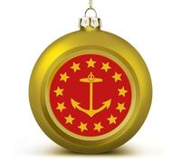Flag of Rhode Island Funny Christmas Ball Ornaments Plastic Hanging Xmas Tree Baubles 2.4 Inch Holiday Decor