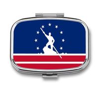 Flag of Richmond Virginia Portable Pill Organizer with 2 Compartments Square Medicine Box Compact Travel Pharmacy Case