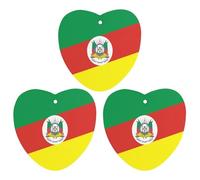 Flag of Rio Grande Do Sul State in Brazil 3 Pcs Automotive Air Fresheners Mirror Aromatherapy Tablets Ornament Car Fragrance Scented Cards Love form