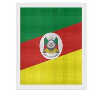 Flag of Rio Grande Do Sul State in Brazil Diamond DIY Painting Kits Square Full Drill Digital Art Craft for Home Office Wall Decor 16"x20"