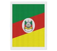 Flag of Rio Grande Do Sul State in Brazil Diamond DIY Painting Kits Square Full Drill Digital Art Craft for Home Office Wall Decor 12"x16"