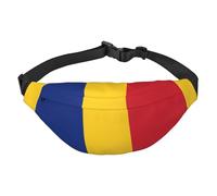 Flag of Romania Boys large waist bag, travel crossbody waist bag, suitable for enjoying sports, running, cycling, travel, fishing