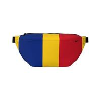 Flag of Romania Crossbody Waist Bag with Multiple Pockets, Easy To carry, Suitable for Sports, Travel and Daily Use.