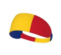 Flag of Romania Elastic Sports Headband Soft Skin Friendly Sweat Absorbent Breathable for Variety of Outdoor Sports