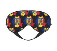 Flag of Romania Map 2 Flag of Romania Map Sleep Masks Adjustable Strap Soft Eye Mask for Women Men Travel Work Home
