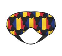 Flag of Romania Map 4 Flag of Romania Map Sleep Masks Adjustable Strap Soft Eye Mask for Women Men Travel Work Home