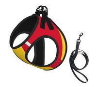 Flag Of Romania Pet Leash Vest For Small Dogs Cats Reflective Adjustable Soft Outdoor Walking Hiking Training
