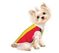 Flag of Romania Print Lightweight Dog Vest, Cat Sleeveless Shirt, Breathable Mesh Design for Summer Walking and Play