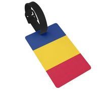 Flag of Romania Print Luggage Tags with Detachable Wristband, Travel Bag Tags, Easy to Identify