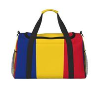 Flag of Romania print Weekender Overnight Carry On Bag Gym Luggage Bag Duffel Bag for Travel Women, Black, One Size
