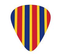 Flag of Romania Stylish and durable guitar picks, three types of thin, medium and heavy guitar picks (12 pieces), suitable for guitar, bass, electric guitar, ukulele,