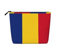 Flag of Romania Versatile Travel Makeup Bag Travel Pouch with Zipper Accessories Organizer