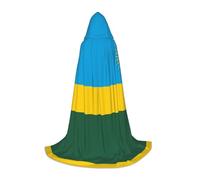 Flag of Rwanda S Printed Halloween Wizard Cape | Themed Party Costume | Adult/Youth Cosplay Cape | Sizes S M L