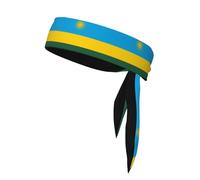 Flag of Rwanda Sports Head Tie. Comfortable, Breathable, Fashionable, Unisex, Suitable for Running, Yoga, Fitness and Other Sports.
