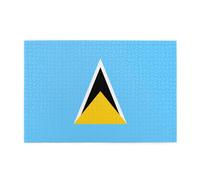 Flag of Saint Lucia 1000 Piece Puzzle With Stylish Prints That Stimulates Creativity Concentration And Hands On Skills