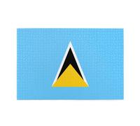 Flag of Saint Lucia Adult Wooden Jigsaw Puzzle 1000 Pieces for The Perfect Visual Feast! 1000pcs