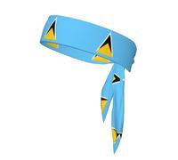 Flag of Saint Lucia Double-Sided Sports Headband, Unisex Headband for Playing Ball, Fitness and Outdoor Activities