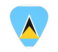 Flag of Saint Lucia Guitar Picks 12 Pack Assorted Thickness-0.46mm 0.71mm 0.96mm Medium Thin Heavy Celluloid Style Picks for Acoustic Electric Guitar Ukulele