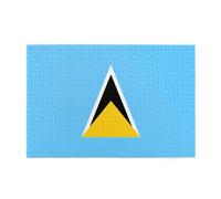 Flag of Saint Lucia Horizontal Wooden Jigsaw Puzzle 1000 Pieces Relax and Improve Hands on Skills and Concentration