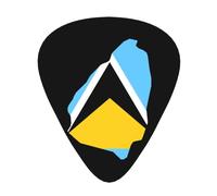 Flag Of Saint Lucia Map Guitar Picks Plectrums For Guitar Bass 12 Pack