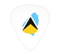 Flag Of Saint Lucia Map Guitar Picks Plectrums For Guitar Bass 12 Pack