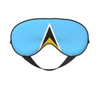 Flag of Saint Lucia Print Soft Eye Mask â€“Elastic Nighttime Shade, Light-Proof Blindfolds for Plane, Yoga, Travel, Full Eye Covers