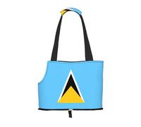 Flag of Saint Lucia Printed Portable Foldable pet Shoulder Bag, Suitable for Carrying Small Pets