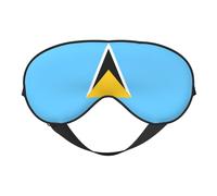 Flag of Saint Lucia Prints Double-Sided Eye Mask Adjustable Design Light-Blocking and Breathable Suitable for Rest and Travel.