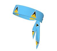 Flag Of Saint Lucia Sweatband Headband Absorb Sweat Elasticity Breathable For Running Outdoor Exercise Four Seasons