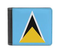 Flag of Saint Lucia Wallet Leather Wallets Passport Purse | Slim,Bifold,Gift,Large capacity,travel,Pocket ,Purse for Men Women