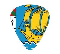 Flag Of Saint Pierre Miquelon Guitar Picks Plectrums For Guitar Bass 12 Pack