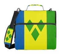Flag of Saint Vincent and The Grenadines 3 Ringing 1.5 inch Organizer Binder with Handle Waterproof School Supplies Organizer for School and Office