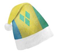 Flag of Saint Vincent And The Grenadines Christmas Hat with Pom-Pom Breathable Classic Xmas Beanie Cap Headwear for Party