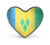 Flag of Saint Vincent And The Grenadines Cute Heart Badge for Women Men Novelty Funny Brooches Pins for Shirts Bags Hats