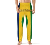Flag of Saint Vincent And The Grenadines Men's Pajama Bottoms Soft Lounge Pants Sleepwear with Elastic Waist And Pocket