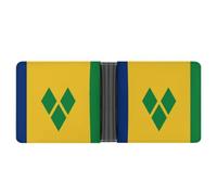 Flag of Saint Vincent and The Grenadines Men's Wallet Bifold Pocket Slim Purse Women