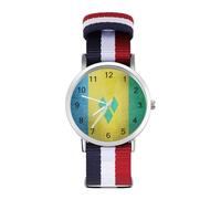 Flag of Saint Vincent and The Grenadines Trendy Wrist Watches for Unisex Classic Casual Braided Strap Quartz Watch